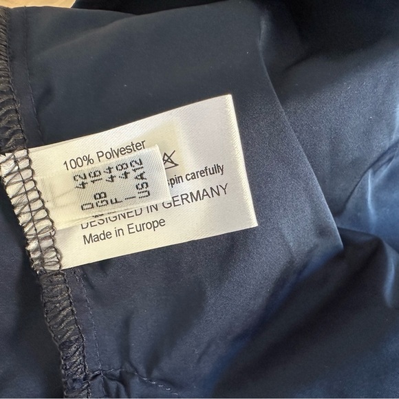 Katharina Hovman Taffeta Skirt Midi Marine Blue Elastic Waist Pocket Purist US12 - Picture 5 of 11